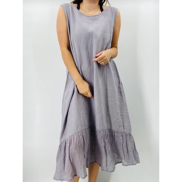 Flax Dresses & Skirts - Flax M light purple lagenlook Linen Midi Dress